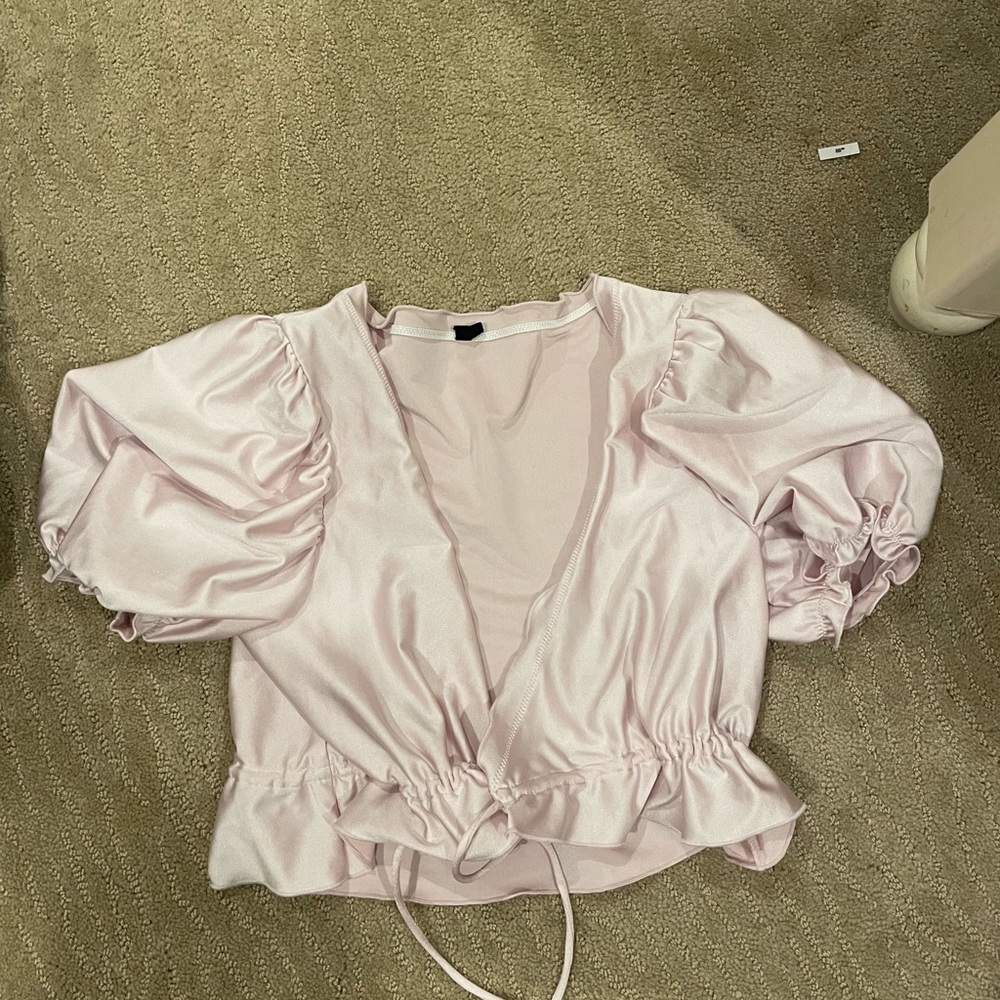 Urban outfitters puff sleeve tie top